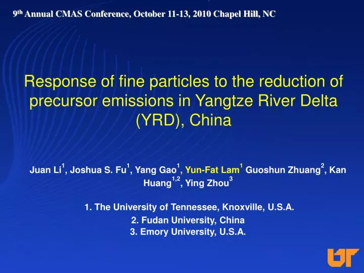 response of fine particles to the reduction of precursor emissions in yangtze river delta yrd china