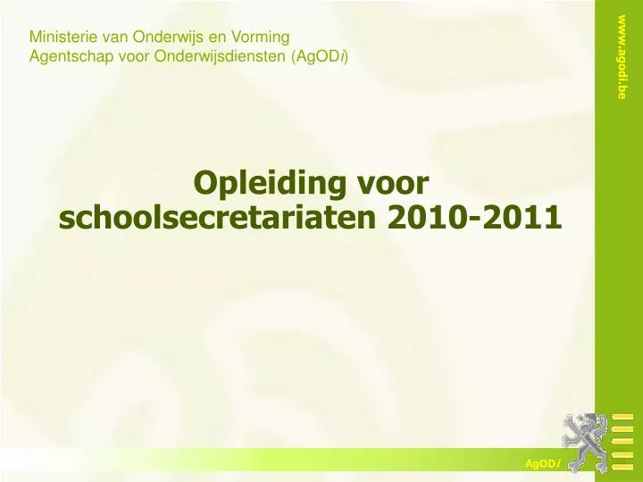 opleiding voor schoolsecretariaten 2010 2011