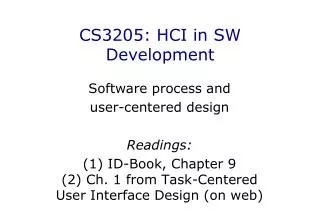 CS3205 : HCI in SW Development