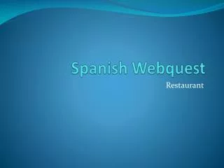 Spanish Webquest