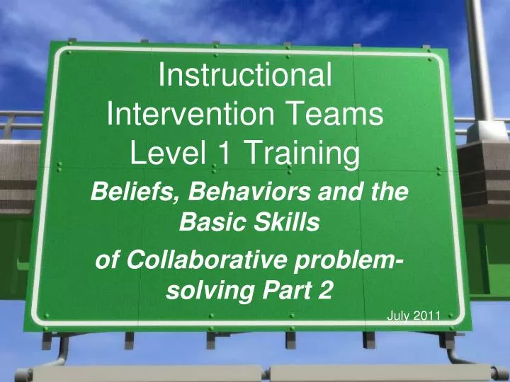 instructional intervention teams level 1 training