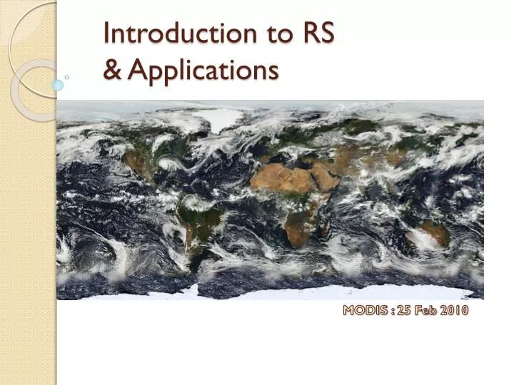 introduction to rs applications