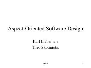 Aspect-Oriented Software Design