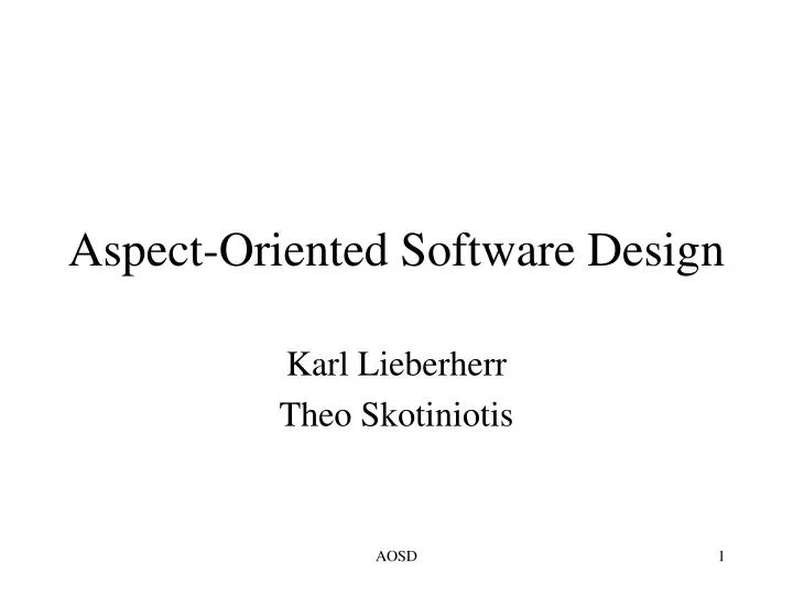 aspect oriented software design
