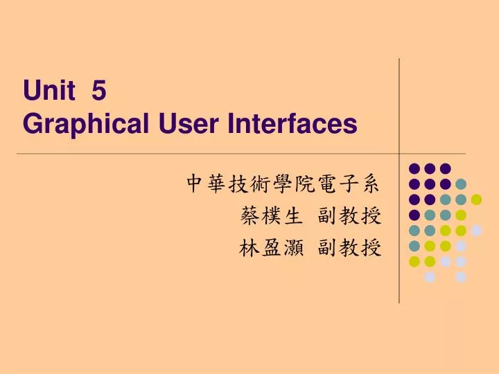unit 5 graphical user interfaces