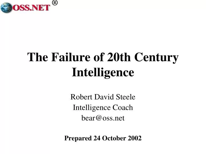 the failure of 20th century intelligence