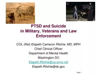 PTSD and Suicide in Military, Veterans and Law Enforcement