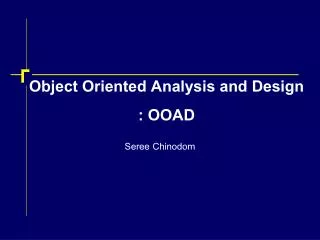 object oriented analysis and design ooad