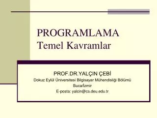 programlama temel kavramlar