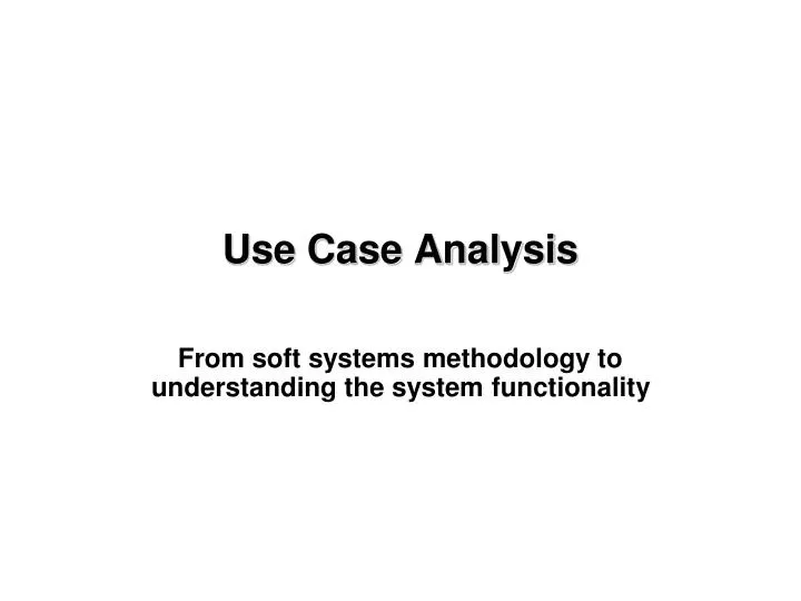 use case analysis