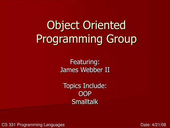 object oriented programming group
