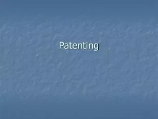 Patenting