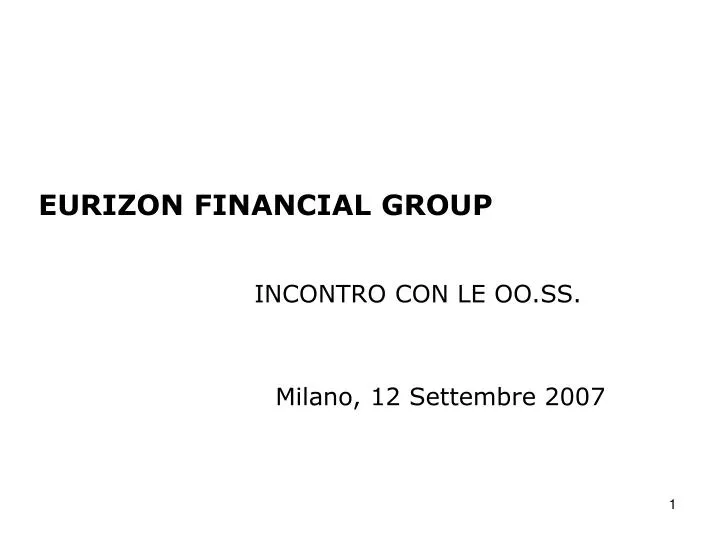 eurizon financial group incontro con le oo ss