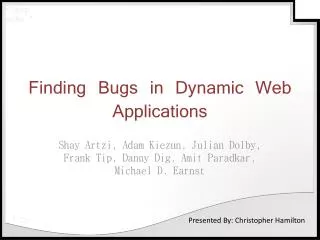 Finding Bugs in Dynamic Web Applications