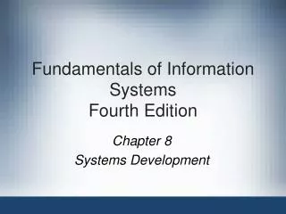 Fundamentals of Information Systems Fourth Edition