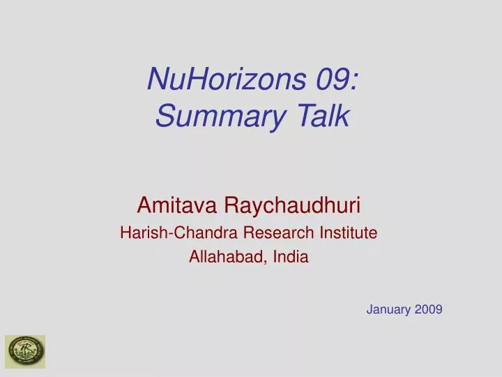 nuhorizons 09 summary talk