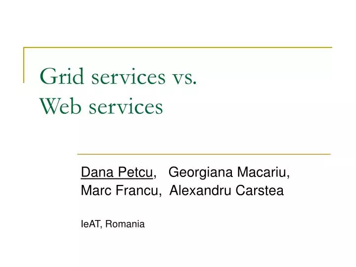 grid services vs web services