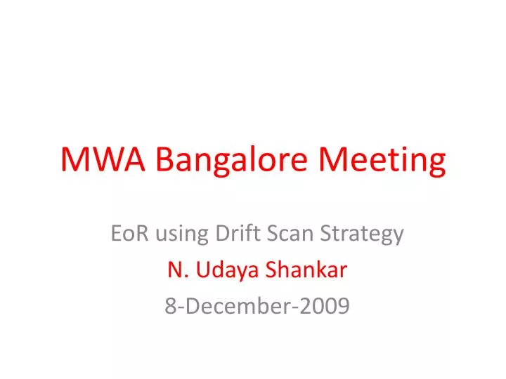 mwa bangalore meeting