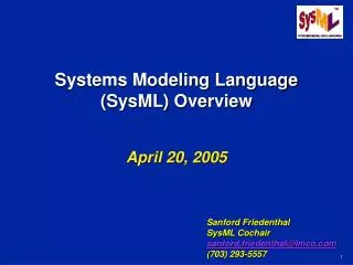 Systems Modeling Language (SysML) Overview