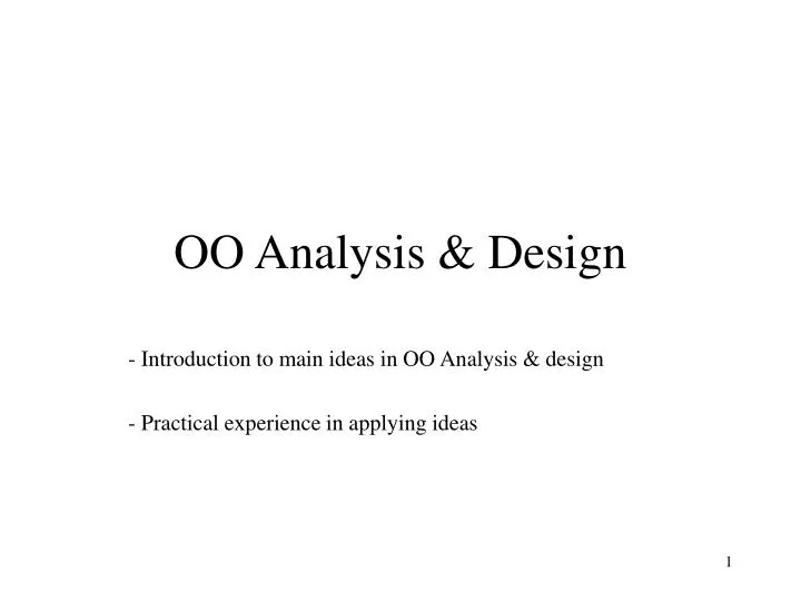 oo analysis design