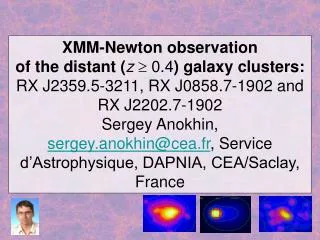 XMM-Newton observation of the distant ( z ? 0.4 ) galaxy clusters:
