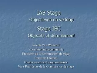 iab stage objectieven en verloop stage iec objectifs et d roulement