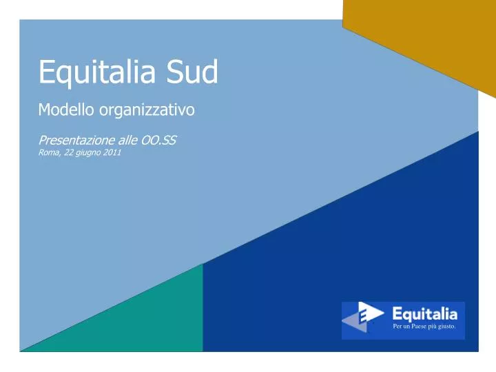 equitalia sud modello organizzativo presentazione alle oo ss roma 22 giugno 2011