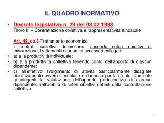 il quadro normativo