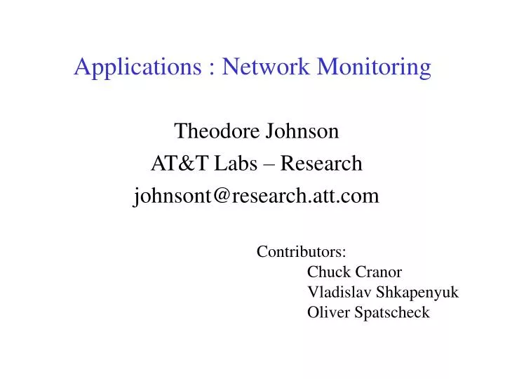 applications network monitoring