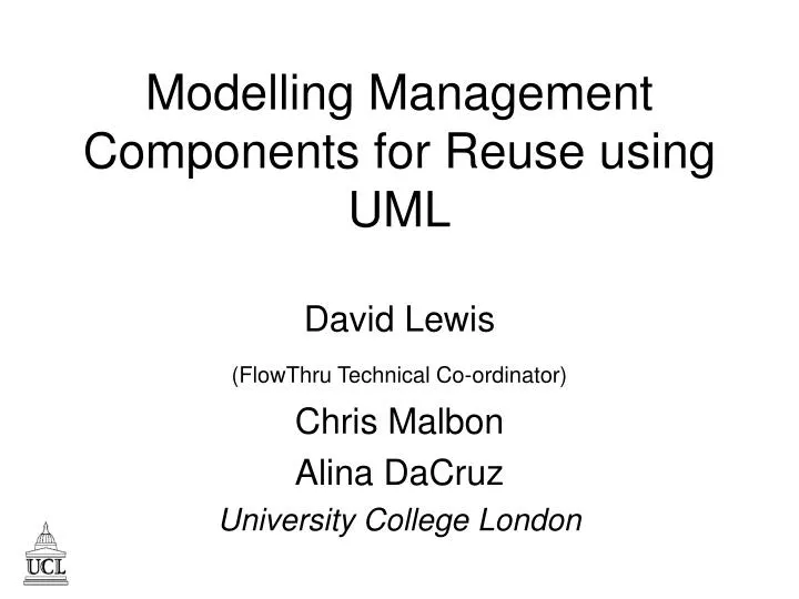 modelling management components for reuse using uml