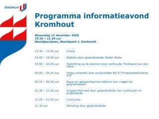 programma informatieavond kromhout