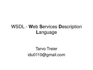 wsdl w eb s ervices d escription l anguage