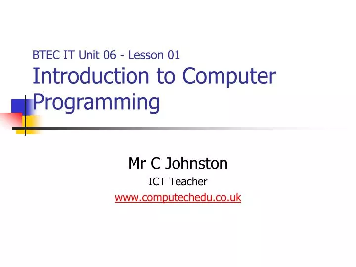 mr c johnston ict teacher www computechedu co uk
