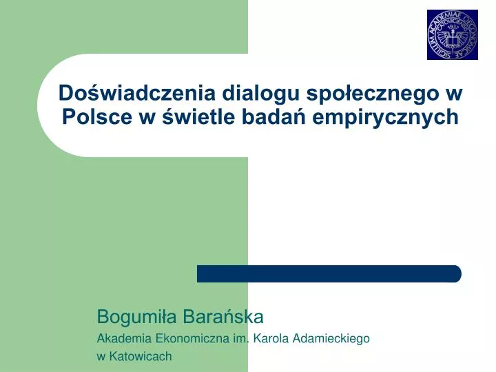 do wiadczenia dialogu spo ecznego w polsce w wietle bada empirycznych