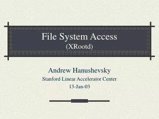 File System Access (XRootd)