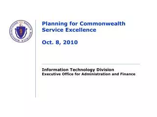 Planning for Commonwealth Service Excellence Oct. 8, 2010
