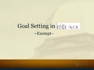 Goal Setting in ~Exempt~