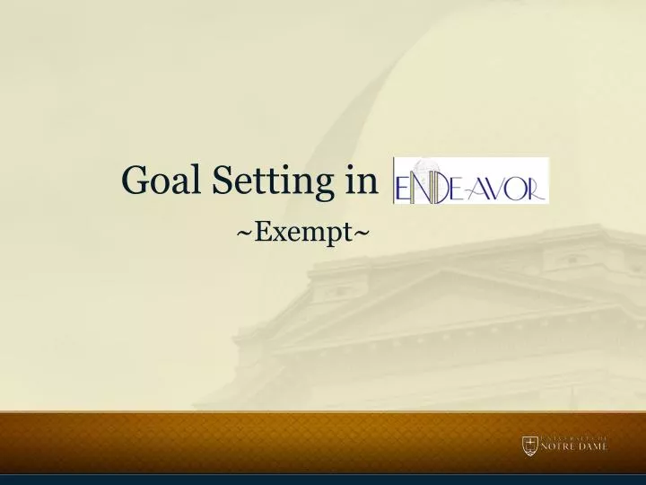 goal setting in exempt