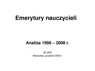emerytury nauczycieli