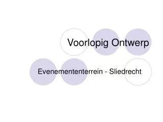 voorlopig ontwerp