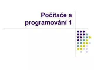 po ta e a programov n 1