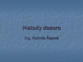 metody dozoru