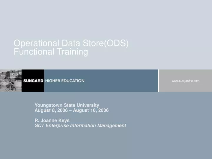 operational data store ods functional training