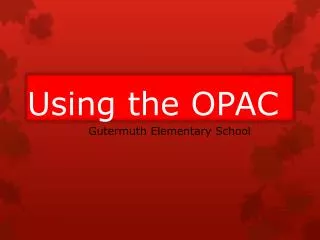 Using the OPAC