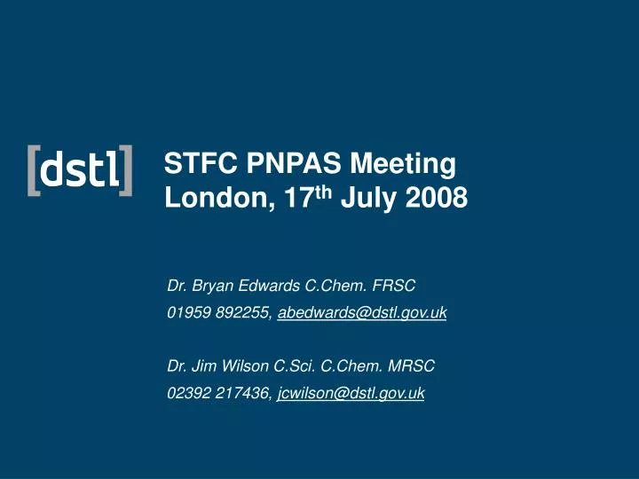 stfc pnpas meeting london 17 th july 2008