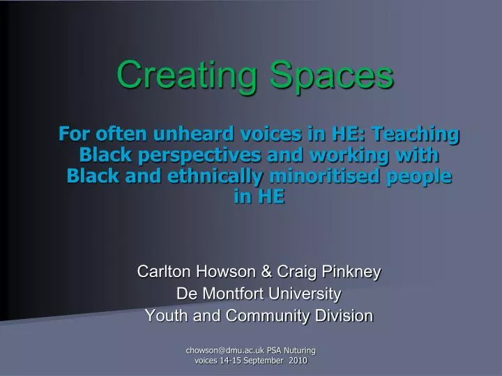 creating spaces