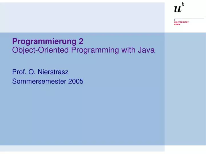 programmierung 2 object oriented programming with java