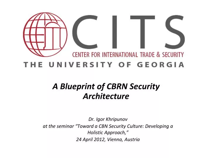 a blueprint of cbrn security architecture