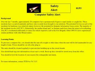 Computer Safety Alert Background