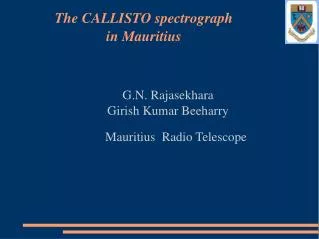 G.N. Rajasekhara Girish Kumar Beeharry Mauritius Radio Telescope
